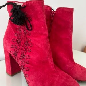 Red Kate Spade Ankle Booties